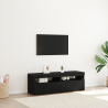 Armários de TV com luzes LED 2 pcs Carvalho Preto 60x35x40 cm Madeira de Engenharia 1