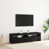Armários de TV com luzes de LED 2 pcs Carvalho preto 75x35x40 cm Madeira engenheirada 1