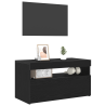 Armários de TV com luzes de LED 2 pcs Carvalho preto 75x35x40 cm Madeira engenheirada 3