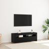 Mueble de TV luz LED madera ingeniería roble negro 120x35x40 cm 1