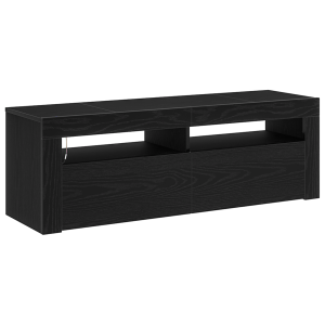 Mueble de TV luz LED madera ingeniería roble negro 120x35x40 cm H