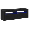 Mueble de TV luz LED madera ingeniería roble negro 120x35x40 cm 5