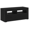 Gabinete de TV  com LED Preto Carvalho 90x35x40 cm Madeira engenheirada 2
