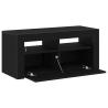 Gabinete de TV  com LED Preto Carvalho 90x35x40 cm Madeira engenheirada 4