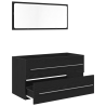 Mueble de lavabo con espejo madera roble negro 90x45x1.5 cm 5