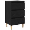 Mesita de noche con patas de madera roble negro 40x35x69 cm 2