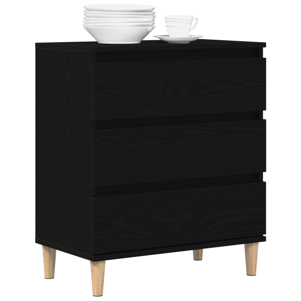 Sideboard  Preto Carvalho 60x35x70 cm em Madeira Derivada M 3