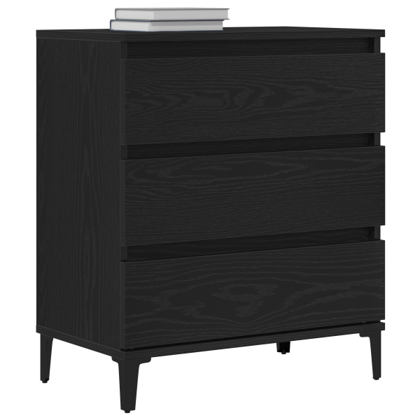 Sideboard  Preto Carvalho 60x35x70 cm Madeira engenheirada M 3