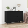 Sideboard  Preto Carvalho 104x35x70 cm Madeira de Engenharia 1
