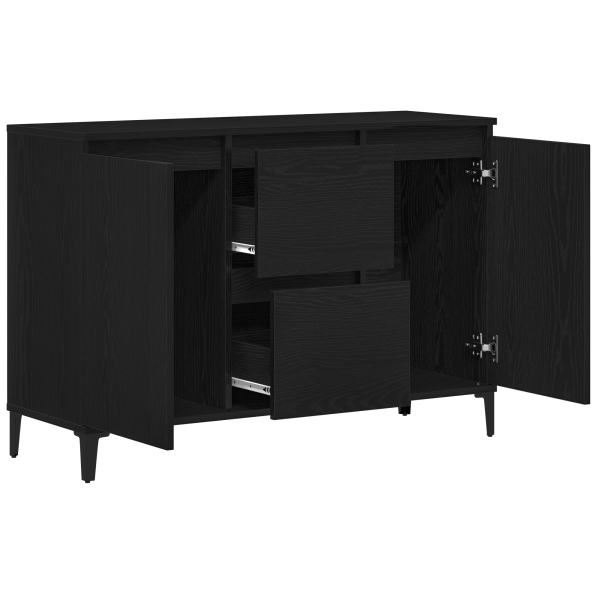 Sideboard  Preto Carvalho 104x35x70 cm Madeira de Engenharia M 5