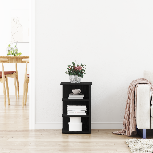 Armário Lateral  Preto Carvalho 35x35x55 cm em Madeira Reforçada M 4