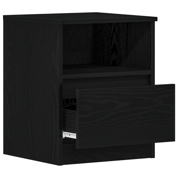 Cajones de Noche  2 pcs Negro Roble 40x40x50 cm Madera Ingenierizada M 5