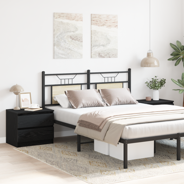 Gabinete de Noche Set de 2 Roble negro Madera engineered Mediano M 4