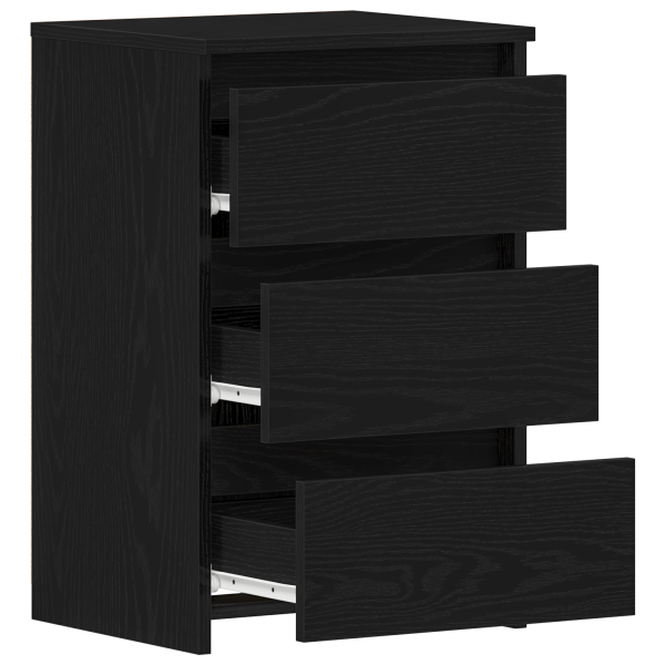 Cabecera de Noche  Negro Roble 40x35x62.5 cm Madera Elaborada M 5
