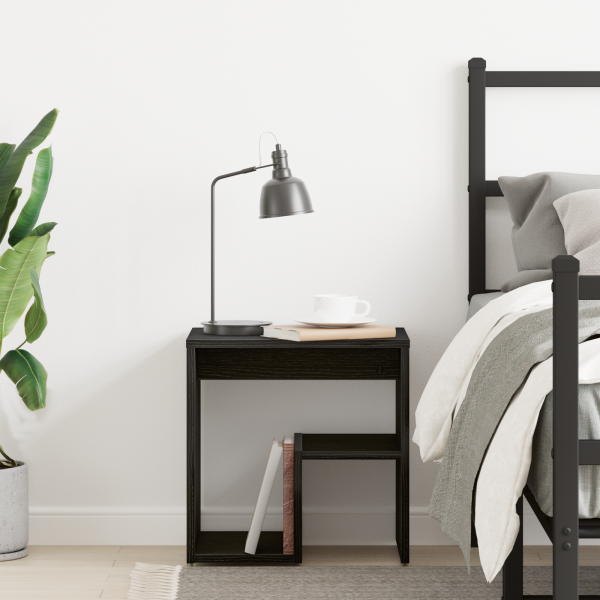 Mesita de Noche  Roble Negro 40x30x40 cm Madera Ingenierizada M 4