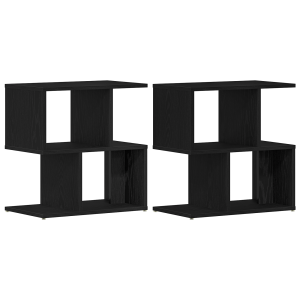 Cabeceira  2 pcs Carvalho Preto 50x30x51.5 cm Madeira de Engenharia H