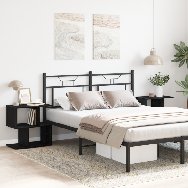 Cabeceira  2 pcs Carvalho Preto 50x30x51.5 cm Madeira de Engenharia M 4