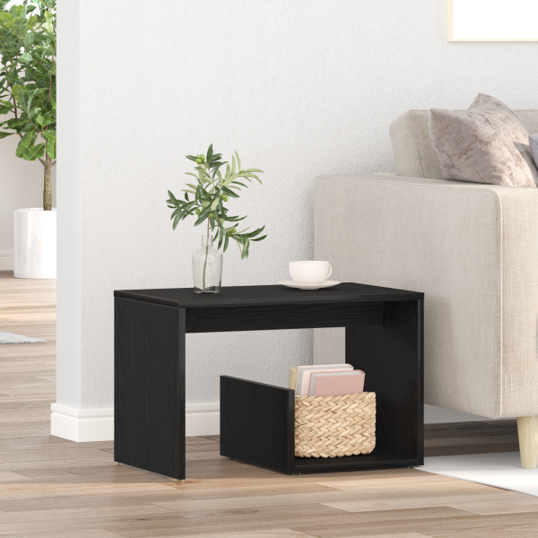 Mesa Auxiliar  Negro Roble 59x36x38 cm Madera elaborada D