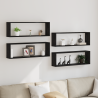 Prateleiras de Parede  4 pcs Carvalho Preto 80x15x26 cm Madeira de Engenharia 1