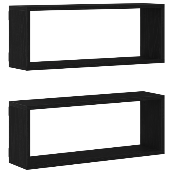 Estanterías de pared  2 paquetes Roble negro 60x15x23 cm Hechas de madera contrachapada M 2