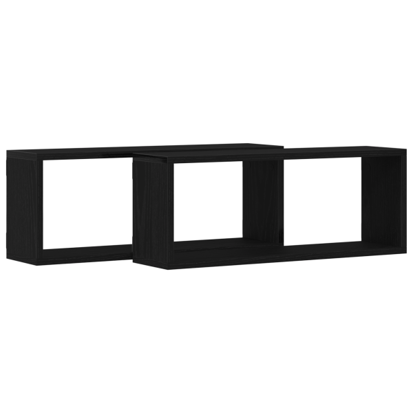 Prateleiras de Parede  2 Peças Carvalho Preto 60x15x23 cm Feitas de Madeira Engenharia M 5