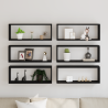 Estanterías de pared 6 uds madera roble negro 80x15x26 cm 4