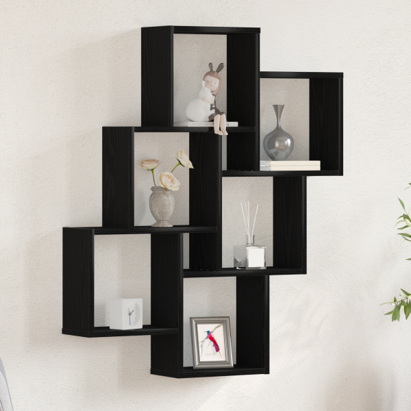 Armario de pared  Negro Roble 78x15x92 cm Madera Derivada D