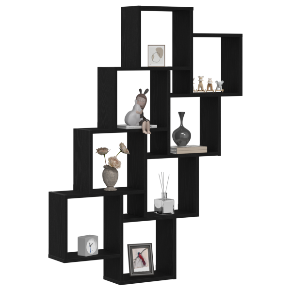 Armario de pared de madera negro roble 90x15x119.5 cm M 3