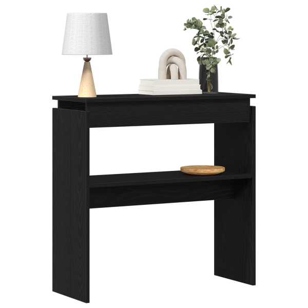 Mesa consola madera de ingeniería roble negro 80x30x80 cm M 3