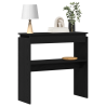 Mesa consola madera de ingeniería roble negro 80x30x80 cm 3