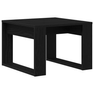 Mesa Lateral de Carvalho Preto - 50x50x35 cm. Feita de Madeira Maciça H