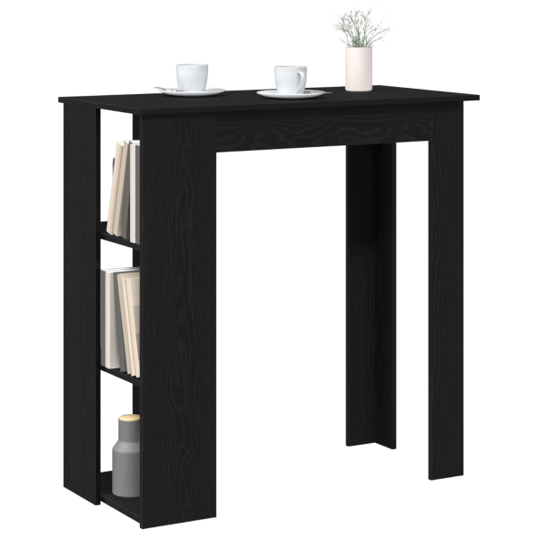 Mesa de Bar  con Estante - Roble Negro. 102x50x103.5 cm. Hecha de Madera Ingenierizada M 3