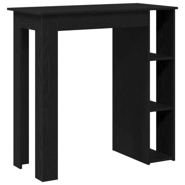 Mesa de Bar  con Estante - Roble Negro. 102x50x103.5 cm. Hecha de Madera Ingenierizada M 5