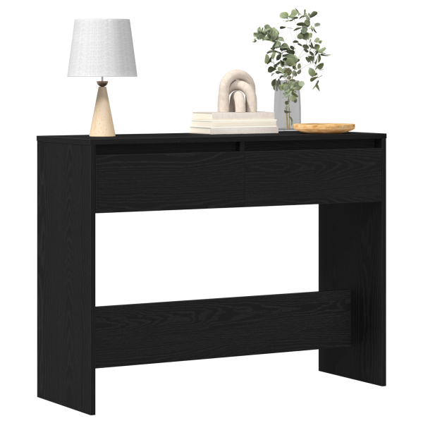 Mesa Console de Carvalho Preto  - 100x35x76.5 cm - Madeira de engenharia M 3