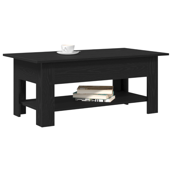 Mesa de café  em preto e carvalho com dimensões de 102x55x42 cm em madeira de engenharia M 3