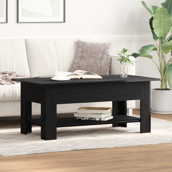 Mesa de café  negra de roble. 102x55x42 cm. de madera de ingeniería M 4