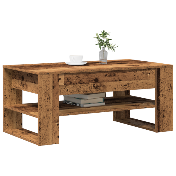 Mesa de café  de madera reciclada 102x55x45 cm de madera de ingeniería M 3