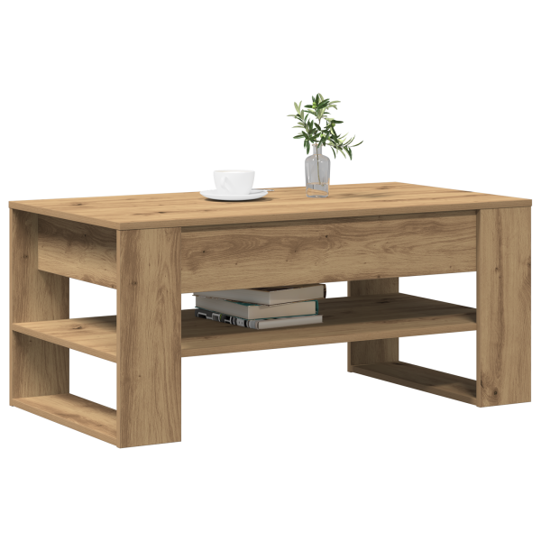 Mesa de centro madera de ingeniería roble artisan 102x55x45 cm M 3