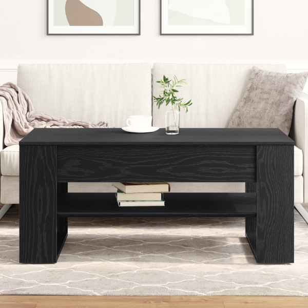 Mesa de café  Negra de Roble 102x55x45 cm de Madera M 4