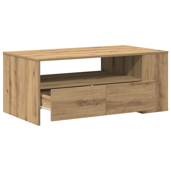 Mesa de Café  - Roble Artesanal - 102x55x43.5 cm - Hecha de Madera Elaborada M 5