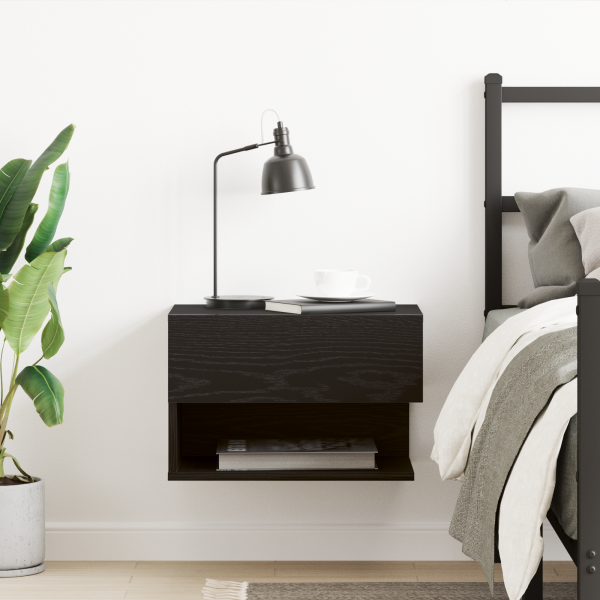 Mesita de noche de madera de ingeniería roble negro M 4