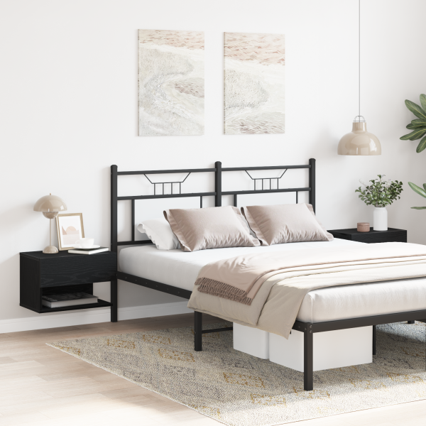 Mesitas de noche 2 uds madera de ingeniería roble negro M 4