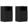 Camas de cabeceira  2 pcs Carvalho Preto 40x35x65 cm Madeira engenheirada 2