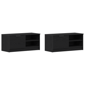 Mueble de TV 2 pzas madera ingeniería roble negro 80x35x36.5 cm H