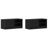 Cabide de TV  2 pcs Carvalho Preto 80x35x36.5 cm Madeira de engenharia 2