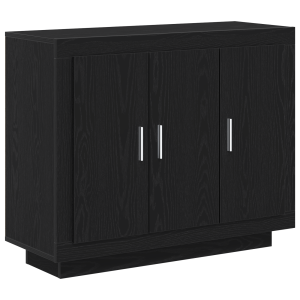 Sideboard  Preto Carvalho 92x35x75 cm Madeira de engenharia H