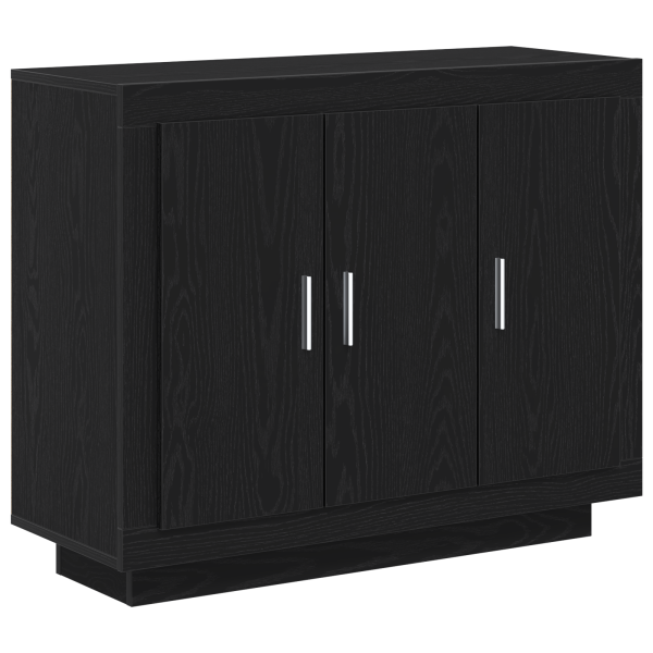 Sideboard  Preto Carvalho 92x35x75 cm Madeira de engenharia M 2