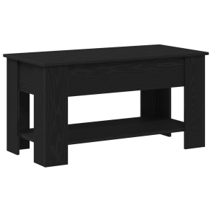 Mesa de Café de Carvalho Preto - 101x49x52 cm Feita de Madeira Reforçada H