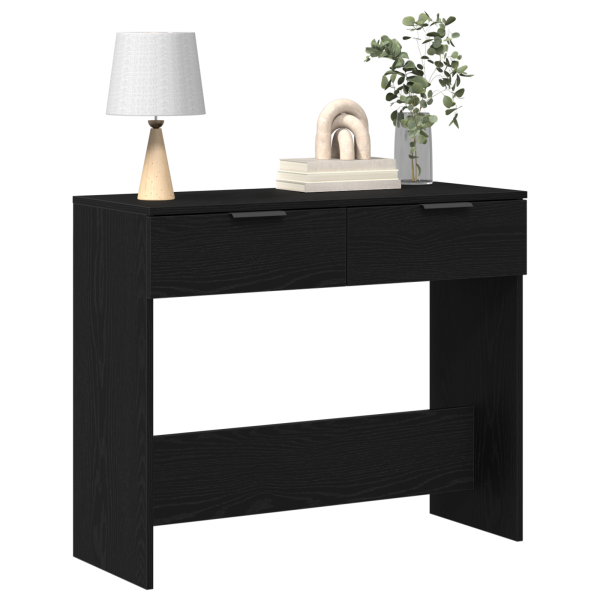 Mesa de Console  Preto Carvalho 90x36x75 cm Madeira de Engenharia M 3