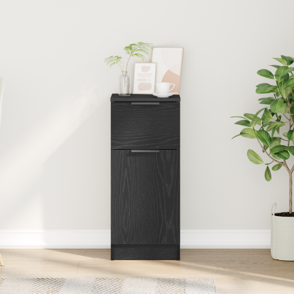 Aparador de madera de ingeniería roble negro 30x30x70 cm M 4